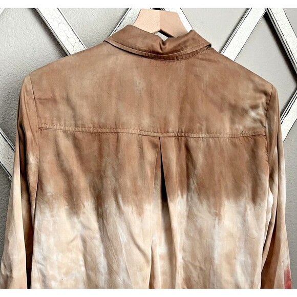 Bella Dahl Women’s M Button Down Flax Henna Ombre Dye Tencel Lyocell - Picture 6 of 7